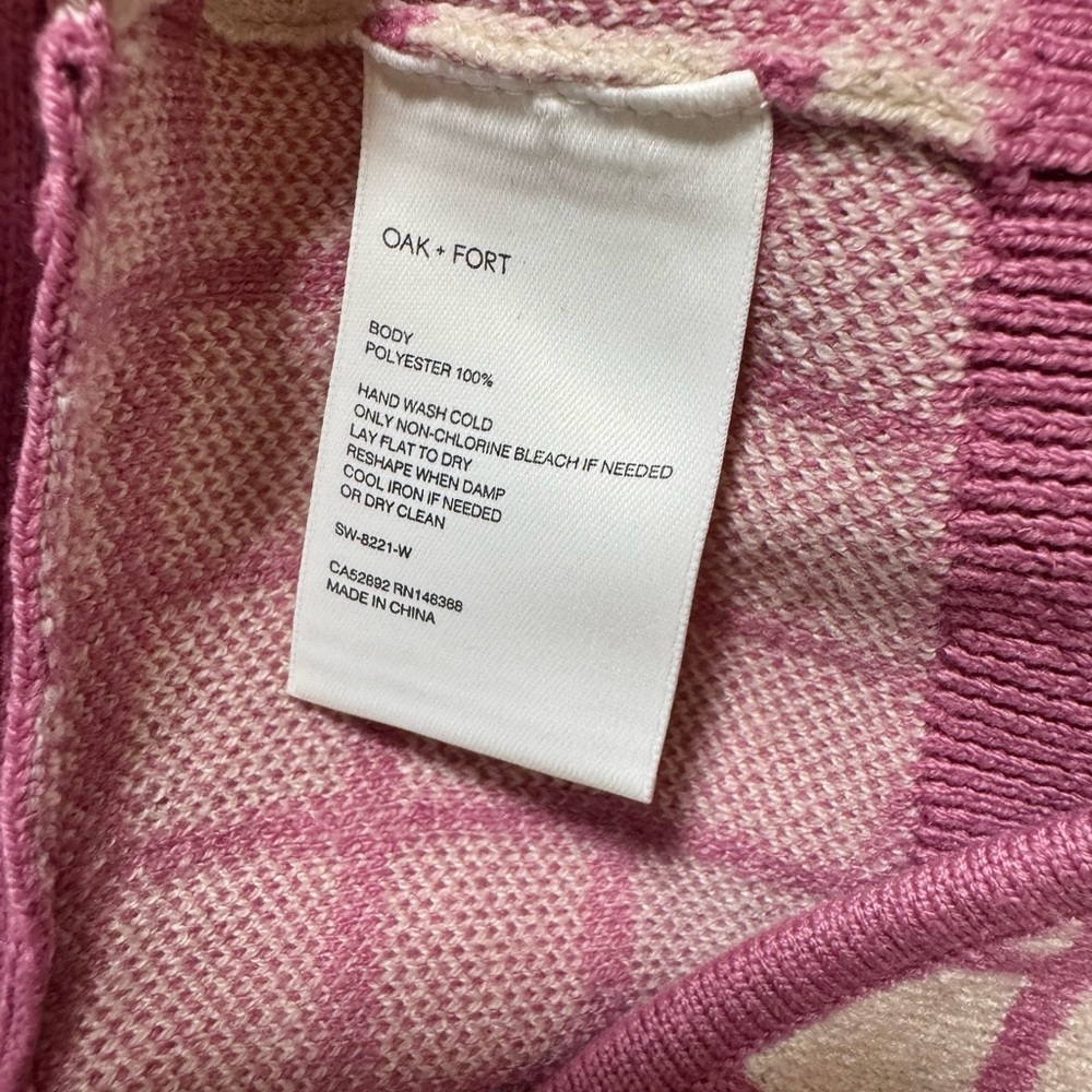 OAK + FORT Pink and Cream Knit Bralette (S) - Picture 7 of 8